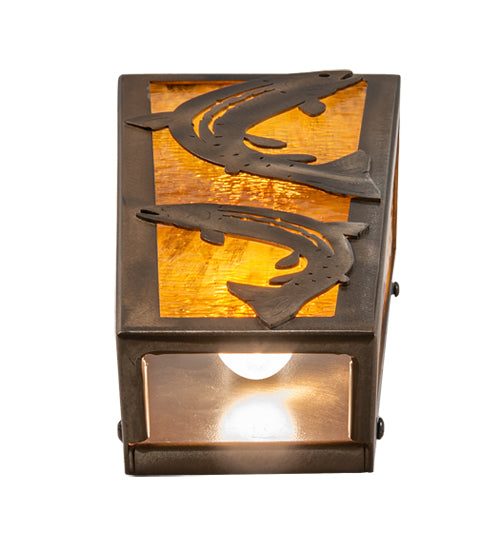 5" Wide Leaping Trout Wall Sconce