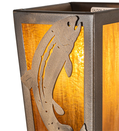 5" Wide Leaping Trout Wall Sconce