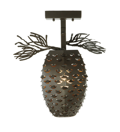 13" Wide Stoneycreek Pinecone Semi-Flushmount