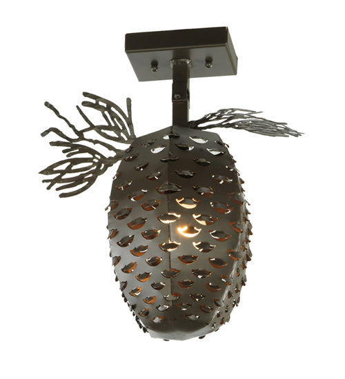 13" Wide Stoneycreek Pinecone Semi-Flushmount