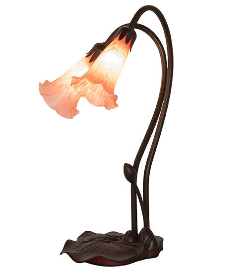 16" High Pink Pond Lily 2 Lt Accent Lamp