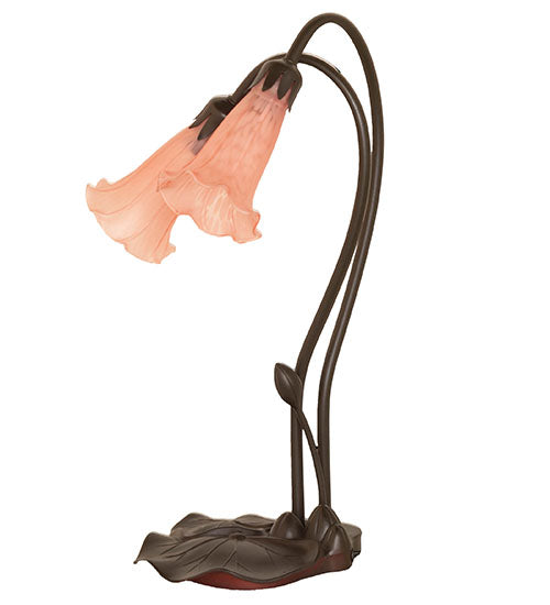 16" High Pink Pond Lily 2 Lt Accent Lamp