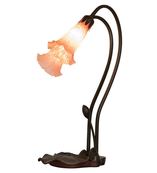 16" High Pink Pond Lily 2 Lt Accent Lamp