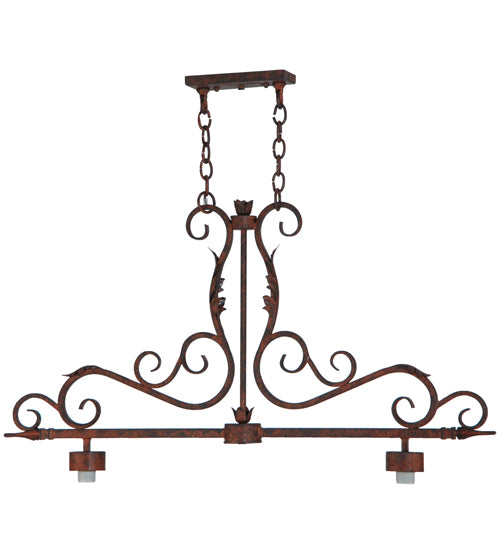 40" Long Zamora 2 Light Island Pendant