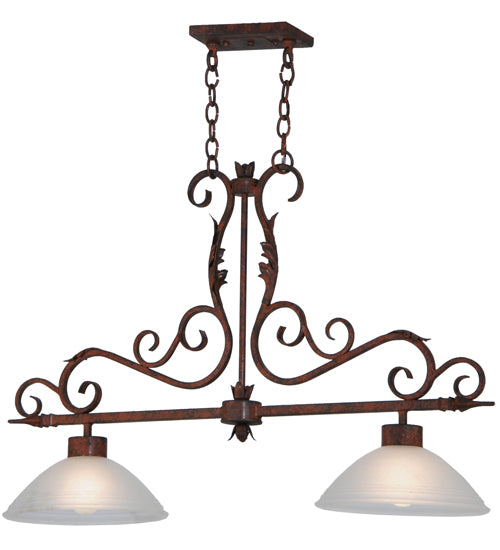 40" Long Zamora 2 Light Island Pendant