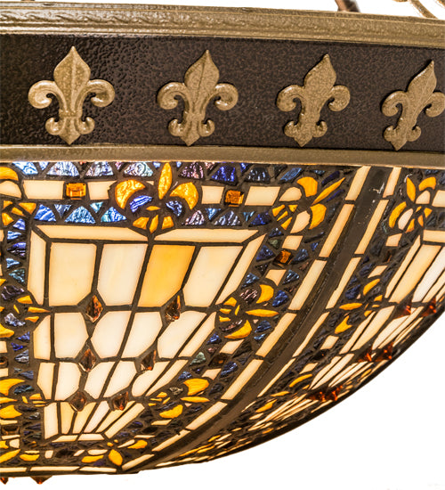 28"W Fleur-De-Lis Semi-Flushmount