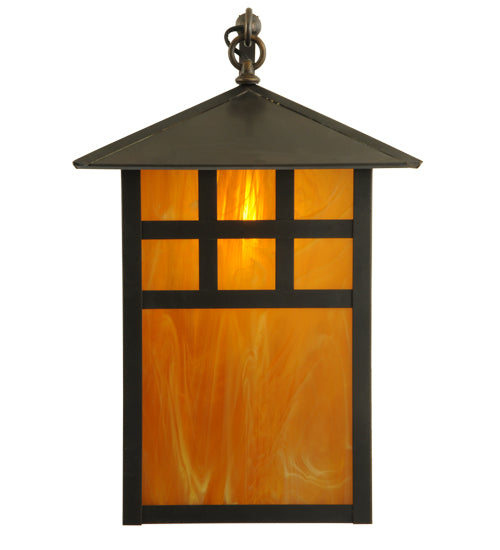 13.5"W Seneca Window Pane Curved Arm Wall Sconce