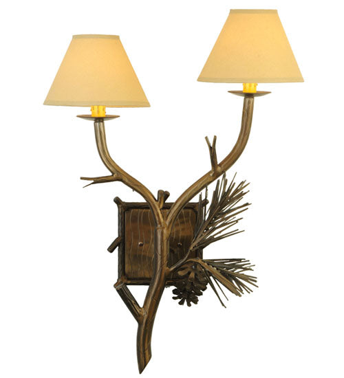 27"H Lone Pine 2 Lt Wall Sconce