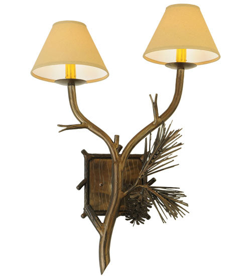 27"H Lone Pine 2 Lt Wall Sconce