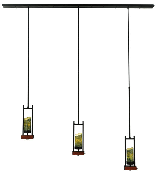 72"L Grand Terrace 3 Lt Jadestone Island Pendant