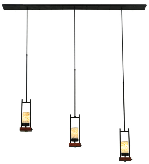 72" Long Grand Terrace 3 Light Jadestone Island Pendant