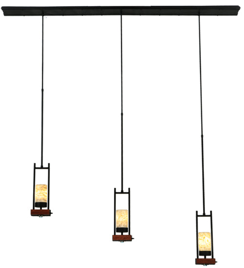 72" Long Grand Terrace 3 Light Jadestone Island Pendant