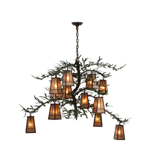 54"W Pine Branch Valley View 12 Lt Chandelier