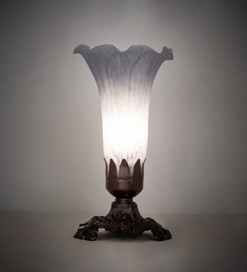 8" High Gray Tiffany Pond Lily Accent Lamp