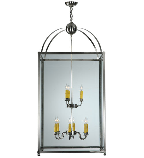 24" Square Pavilion Brushed Nickel Pendant