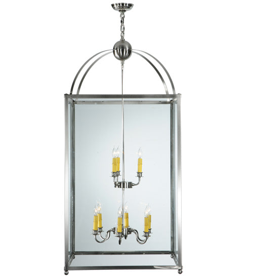 24" Square Pavilion Brushed Nickel Pendant