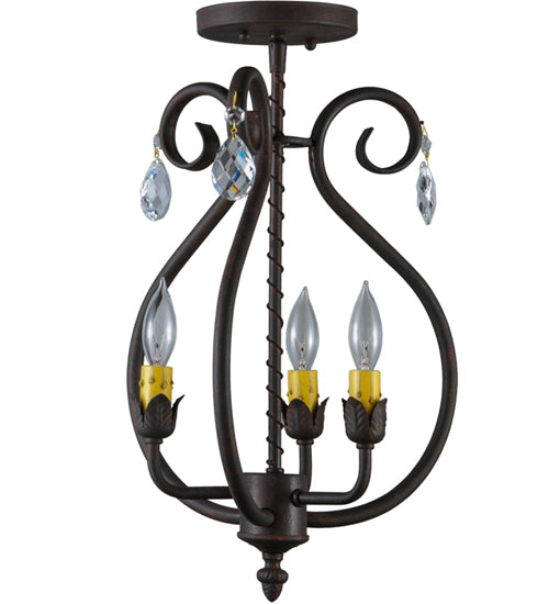 12"W Antonia 3 Lt Chandelier