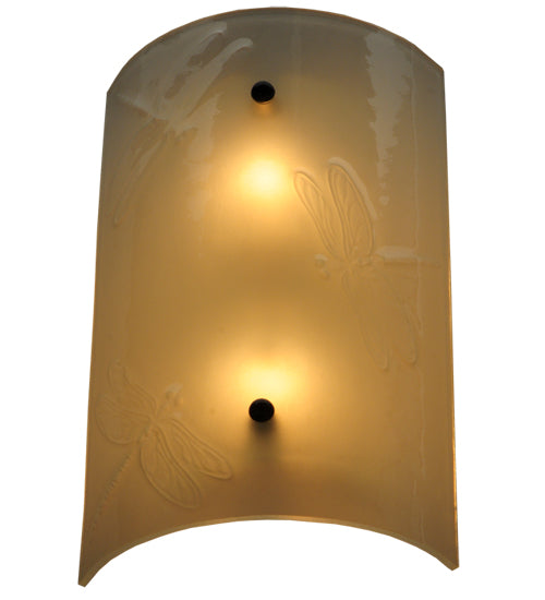 9"W Metro Fusion Dragonfly Glass Wall Sconce