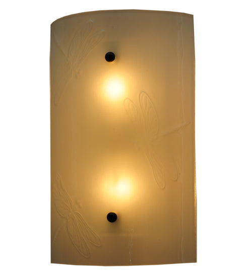 9"W Metro Fusion Dragonfly Glass Wall Sconce