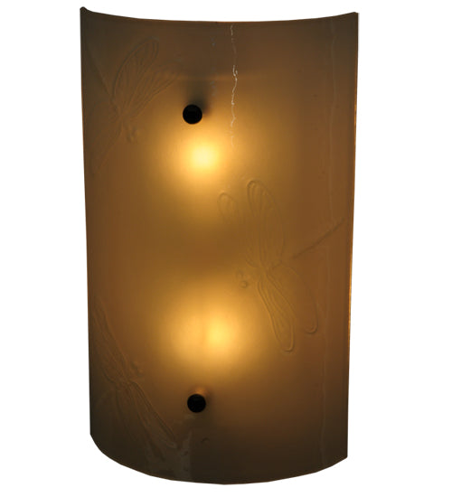 9"W Metro Fusion Dragonfly Glass Wall Sconce