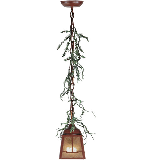 5.5"Sq Pine Branch Valley View LED Mini Pendant