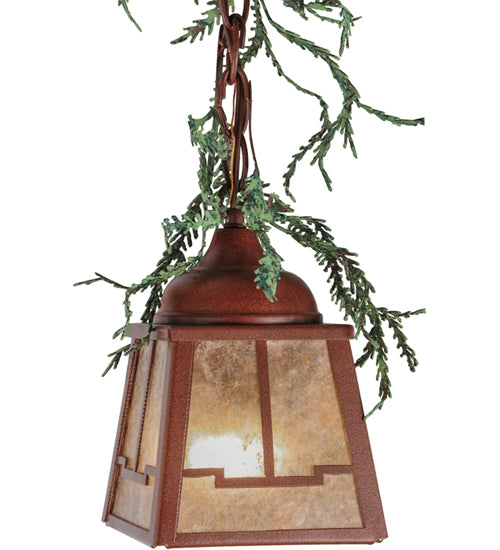 5.5"Sq Pine Branch Valley View LED Mini Pendant