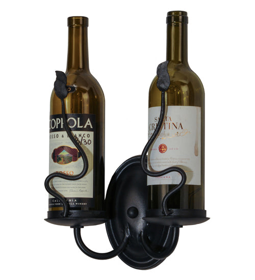 9"W Tuscan Vineyard Personalized 2 Wine Bottle Wall Sconce