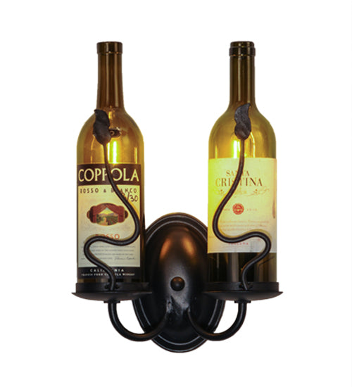 9"W Tuscan Vineyard Personalized 2 Wine Bottle Wall Sconce