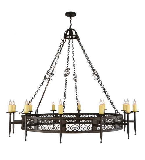 72"W Toscano 12 Lt Chandelier