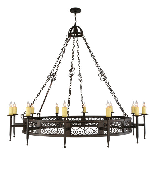 72"W Toscano 12 Lt Chandelier