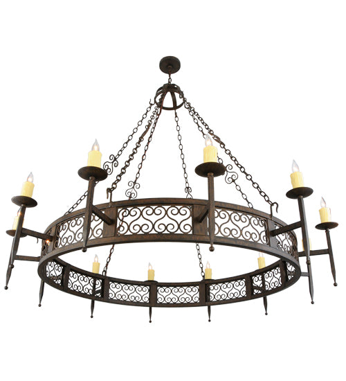 72"W Toscano 12 Lt Chandelier