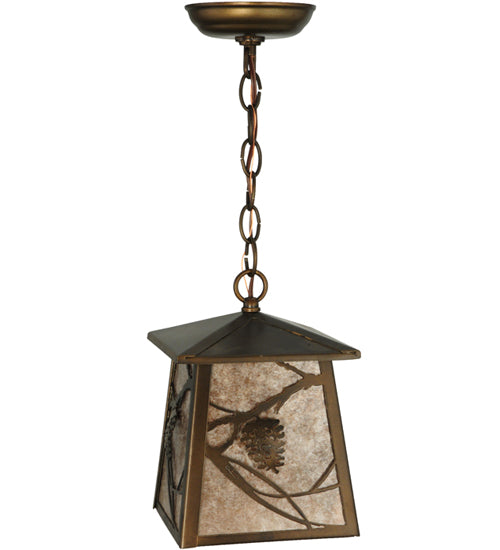 7"Sq Whispering Pines Lantern Pendant