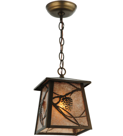 7"Sq Whispering Pines Lantern Pendant