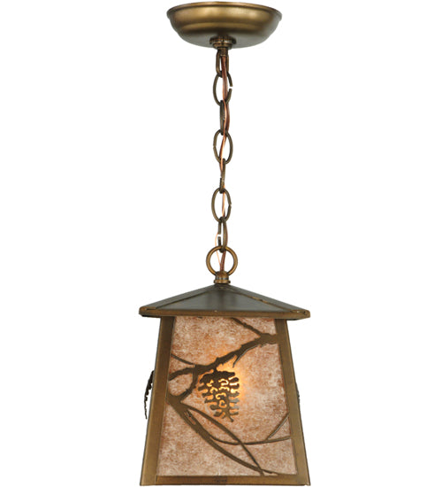 7"Sq Whispering Pines Lantern Pendant