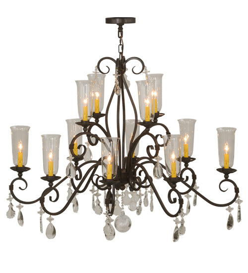 48" Wide Zola 12 Light Two Tier Chandelier