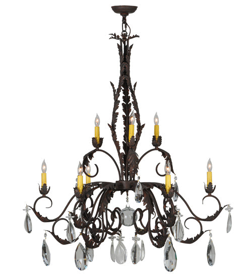 38.5" Wide New Country French 9 Light Chandelier