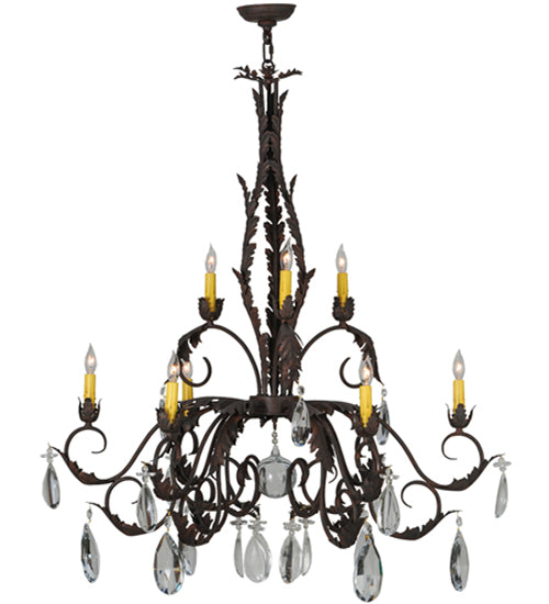 38.5" Wide New Country French 9 Light Chandelier