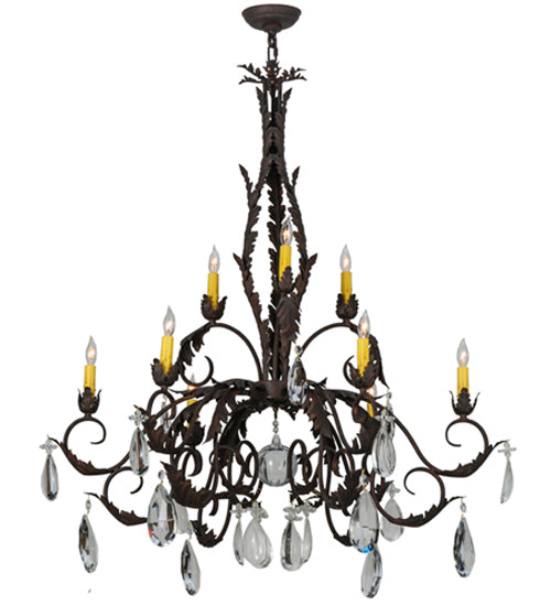 38.5" Wide New Country French 9 Light Chandelier