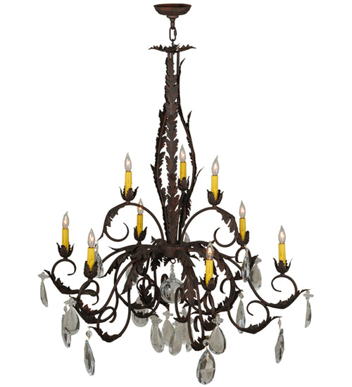 38.5" Wide New Country French 9 Light Chandelier