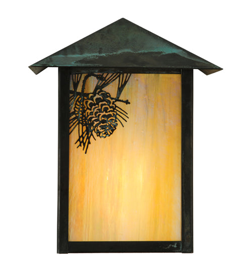 6.5" Wide Seneca Winter Pine Wall Sconce