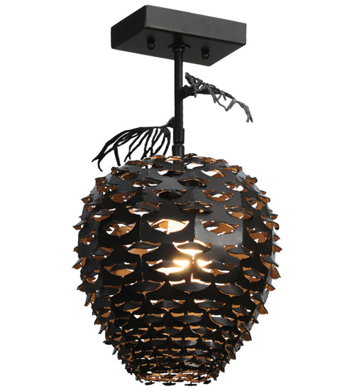 11" Wide Stoneycreek Pinecone Semi-Flushmount