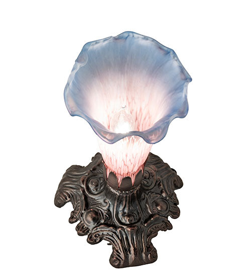 7" High Pink/Blue Tiffany Pond Lily Victorian Mini Lamp