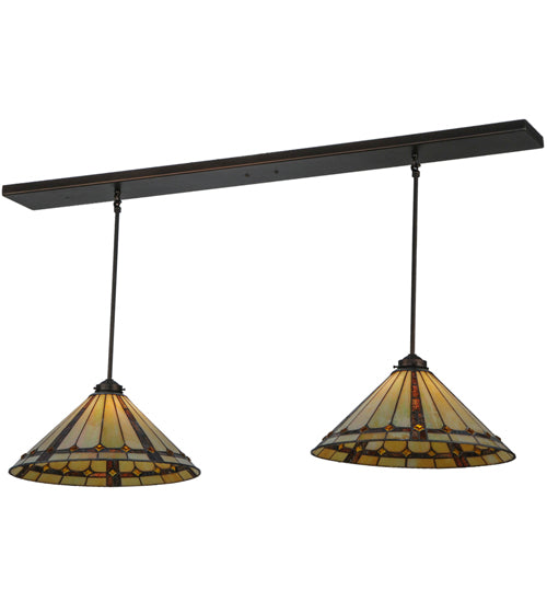 48" Long Belvidere 2 Light Island Pendant