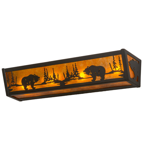 24"W Bear At Lake Vanity Light