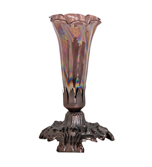 7" High Purple Iridescent Tiffany Pond Lily Mini Lamp