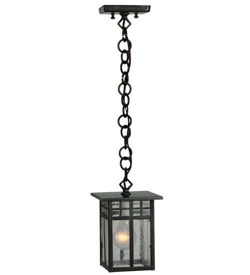 6"Sq Mission Hanging Lantern Mini Pendant