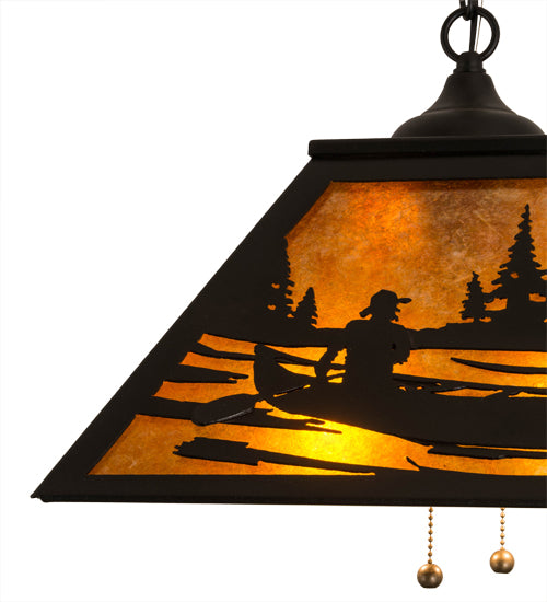 16"Sq Canoe Tall Pines Pendant