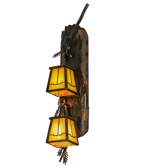 6.5" Wide Pine Branch Valley View 2 Light Wall Sconce