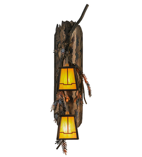 6.5" Wide Pine Branch Valley View 2 Light Wall Sconce