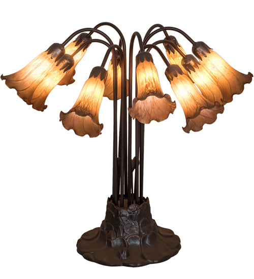 22"H Amber Pond Lily 10 Lt Table Lamp